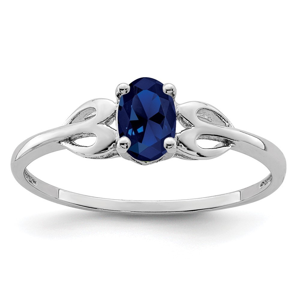 925 Sterling Silver Created Sapphire September Birthstone Ring (10)